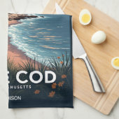 Aangepaste naam Cape Cod Massachusetts Theedoek (Quarter Fold)