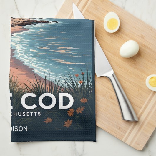 Aangepaste naam Cape Cod Massachusetts Theedoek (Quarter Fold)
