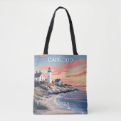 Aangepaste naam Cape Cod Massachusetts Tote Bag (Voorkant)
