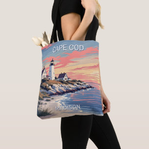 Aangepaste naam Cape Cod Massachusetts Tote Bag