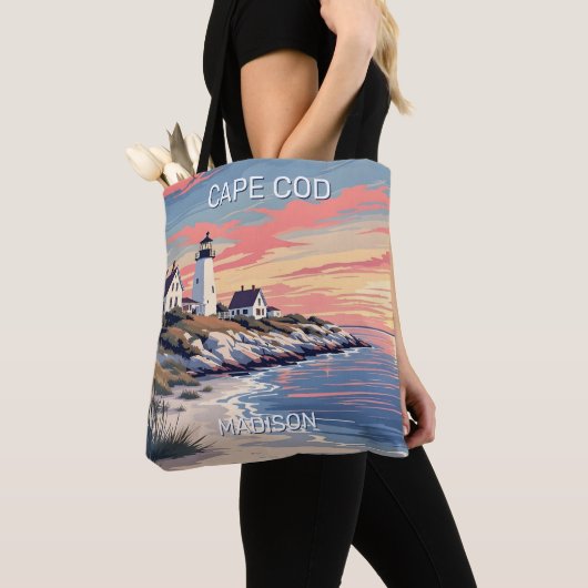 Aangepaste naam Cape Cod Massachusetts Tote Bag (Dichtbij)
