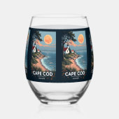 Aangepaste naam Cape Cod Massachusetts Wijnglas Zonder Voet (Rechts)