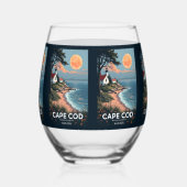Aangepaste naam Cape Cod Massachusetts Wijnglas Zonder Voet (Links)