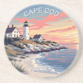Aangepaste naam Cape Cod Massachusetts Zandsteen Onderzetter (Voorkant)