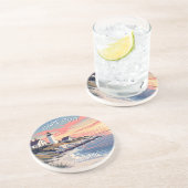 Aangepaste naam Cape Cod Massachusetts Zandsteen Onderzetter (Zijkant)