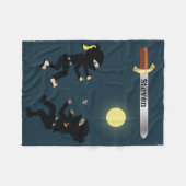 Aangepaste naam Cartoon Ninja Fleece Deken (Voorkant (Horizontaal))