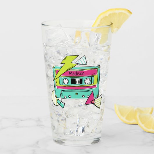 Aangepaste naam Casette Tape Pint, klasse Glas (Achterkant ijs)