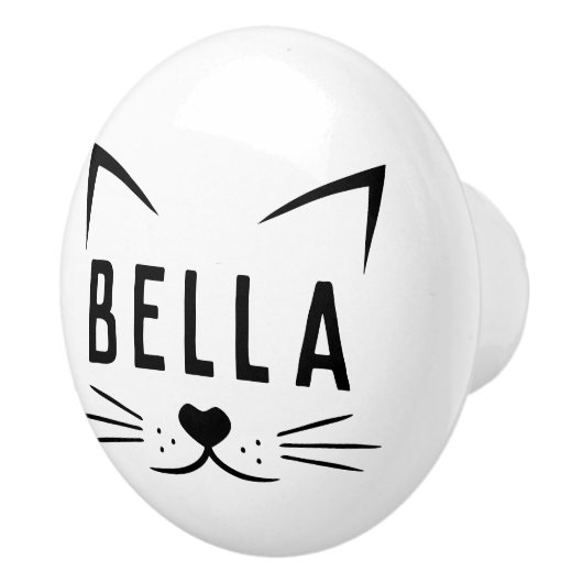 Aangepaste naam Cat Face Novelty Keramische Knop (Rechts)