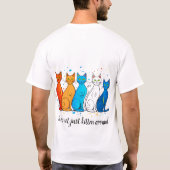 Aangepaste naam Cat-thema kleurrijke grappige offe T-shirt (Achterkant)
