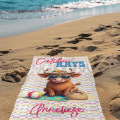Aangepaste naam "Catchin' Rays" Schattige vakantie Strandlaken