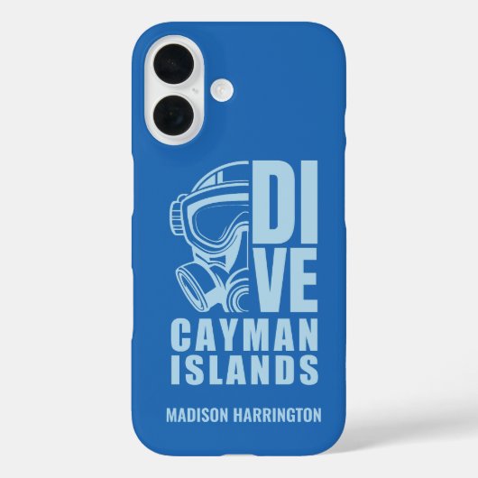 Aangepaste naam Cayman Islands Diving Case-Mate iPhone Case (Achterkant)