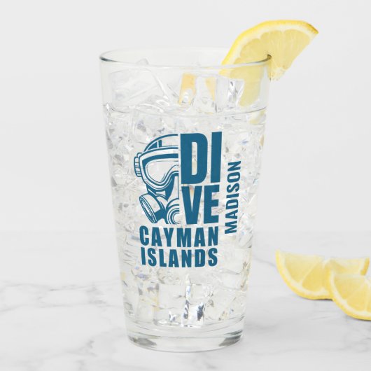 Aangepaste naam Cayman Islands Diving Glas (Achterkant ijs)
