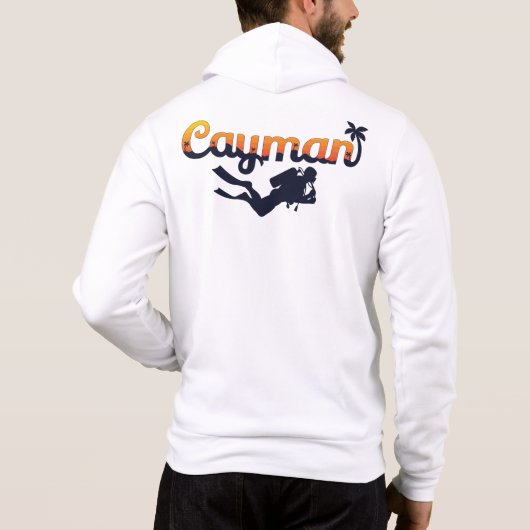 Aangepaste naam Cayman Islands Scuba Diver Hoodie (Achterkant)