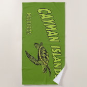 Aangepaste naam Cayman Islands Turtle Strandlaken (Voorkant)