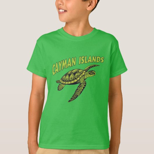 Aangepaste naam Cayman Islands Turtle T-shirt (Voorkant)