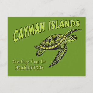 Aangepaste naam Cayman Islands Zee Turtle Briefkaart