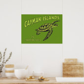 Aangepaste naam Cayman Islands Zee Turtle Poster (Keuken)