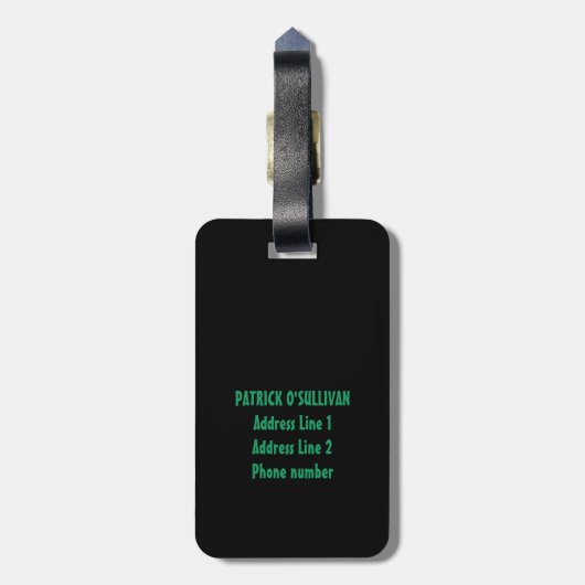 Aangepaste naam Celtic Ireland Shamrock Irish Flag Bagagelabel (Achterkant verticaal)