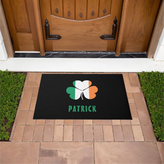 Aangepaste naam Celtic Ireland Shamrock Irish Flag Deurmat (Buiten)