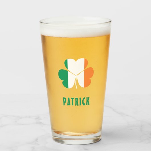 Aangepaste naam Celtic Ireland Shamrock Irish Flag Glas (Voorkant gevuld)