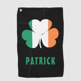 Aangepaste naam Celtic Ireland Shamrock Irish Flag Golfhanddoek