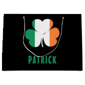 Aangepaste naam Celtic Ireland Shamrock Irish Flag Groot Cadeauzakje (Voorkant)