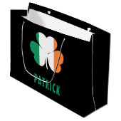 Aangepaste naam Celtic Ireland Shamrock Irish Flag Groot Cadeauzakje (Voorkant Gekanteld)