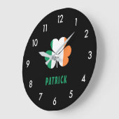 Aangepaste naam Celtic Ireland Shamrock Irish Flag Grote Klok (Hoek)