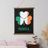 Aangepaste naam Celtic Ireland Shamrock Irish Flag Hangend Wandkleed (Slaapkamer)