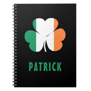 Aangepaste naam Celtic Ireland Shamrock Irish Flag Notitieboek