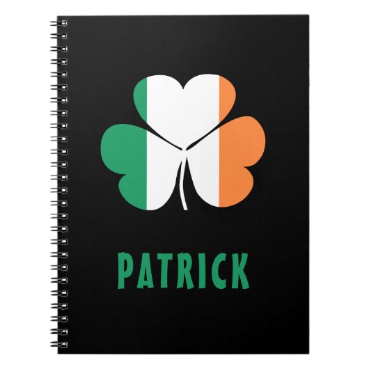 Aangepaste naam Celtic Ireland Shamrock Irish Flag Notitieboek (Voorkant)