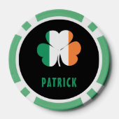 Aangepaste naam Celtic Ireland Shamrock Irish Flag Poker Chips (Achterkant)