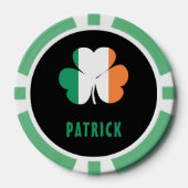 Aangepaste naam Celtic Ireland Shamrock Irish Flag Poker Chips (Voorkant)