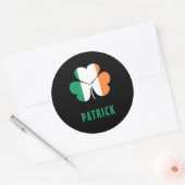 Aangepaste naam Celtic Ireland Shamrock Irish Flag Ronde Sticker (Envelop)