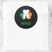 Aangepaste naam Celtic Ireland Shamrock Irish Flag Ronde Sticker (Tas)