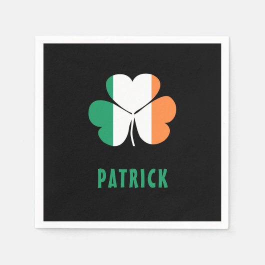 Aangepaste naam Celtic Ireland Shamrock Irish Flag Servet (Voorkant)