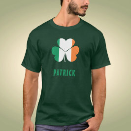 Aangepaste naam Celtic Ireland Shamrock Irish Flag T-shirt