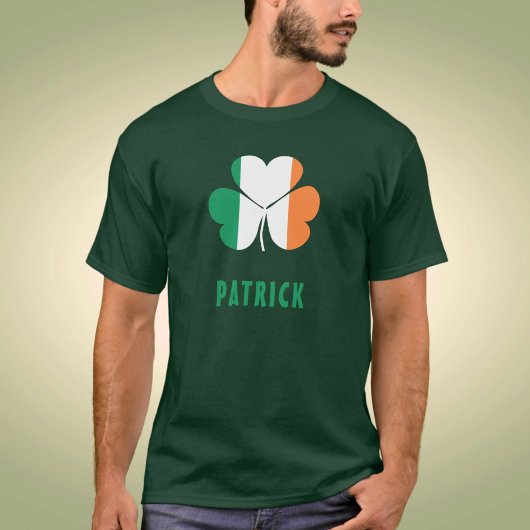 Aangepaste naam Celtic Ireland Shamrock Irish Flag T-shirt