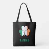 Aangepaste naam Celtic Ireland Shamrock Irish Flag Tote Bag (Achterkant)