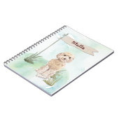 Aangepaste naam Champagne Cockapoo Huisdier Hond Notitieboek (Linkerzijde)