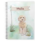 Aangepaste naam Champagne Cockapoo Huisdier Hond Notitieboek (Voorkant)