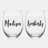 Aangepaste naam Chaos Coördinator Manager Supervis Wijnglas Zonder Voet (Achterkant)