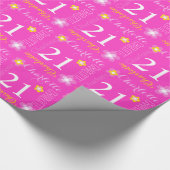 Aangepaste naam Charlotte 21 verjaardagsomslag Cadeaupapier (Hoek)