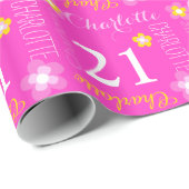 Aangepaste naam Charlotte 21 verjaardagsomslag Cadeaupapier (Rol Hoek)