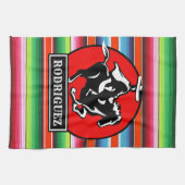 Aangepaste NAAM Charro Paard Spaans Mexicaanse Ser Theedoek (Horizontaal)