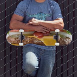 Aangepaste naam cheeseburger persoonlijk skateboard