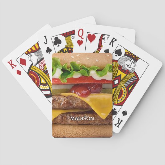 Aangepaste naam cheeseburger pokerkaarten (Achterkant)