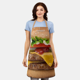 Aangepaste naam cheeseburger schort