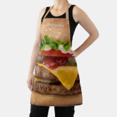 Aangepaste naam cheeseburger schort (Insitu)