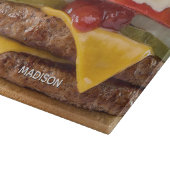 Aangepaste naam cheeseburger snijplank (Hoek)